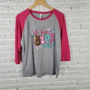 Easter Womens Top Extra Large XL Tee 3/4 Sleeve Oh For Peeps Sake NOV224E